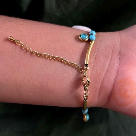 18K Gold Plated Firoza Shell Stone Bracelet